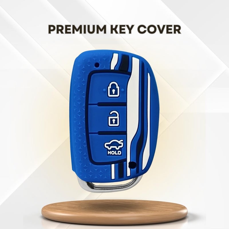 Keycept ™ غطاء مفتاح تريستار لهيونداي جراند i10 نيوس أستا| فينيو| i20| أورا| كريتا| إكستر| i20 إليت| فيرنا 4s| i20 أكتيف| فينيو Sx| إلنترا 3 زر ذكي. - Image 5
