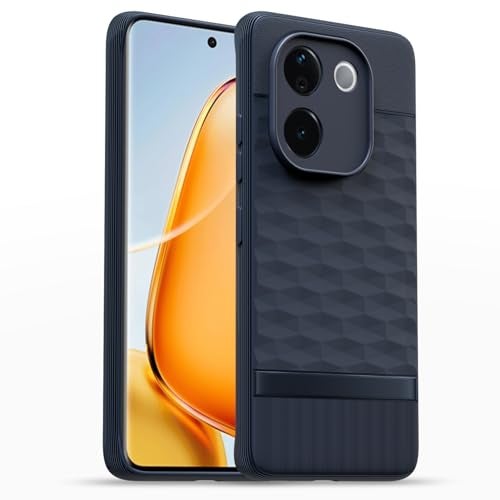 Pikkme غطاء خلفي Pikkme لهاتف Vivo T3 Pro 5G / iQOO Z9s Pro 5G لحماية الكاميرا تصميم 3D هيكسا مكعب سيليكون واقي للحواف (أزرق) - Image 1