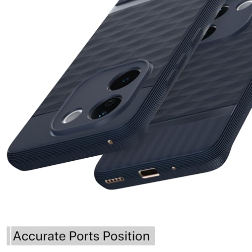 Pikkme غطاء خلفي Pikkme لهاتف Vivo T3 Pro 5G / iQOO Z9s Pro 5G لحماية الكاميرا تصميم 3D هيكسا مكعب سيليكون واقي للحواف (أزرق) - Image 4