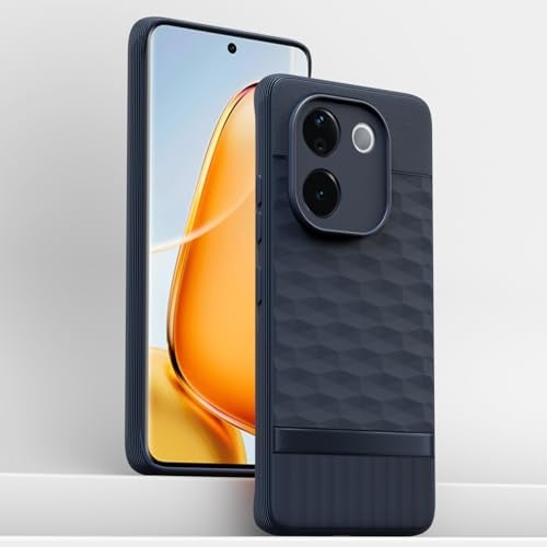 Pikkme غطاء خلفي Pikkme لهاتف Vivo T3 Pro 5G / iQOO Z9s Pro 5G لحماية الكاميرا تصميم 3D هيكسا مكعب سيليكون واقي للحواف (أزرق) - Image 2