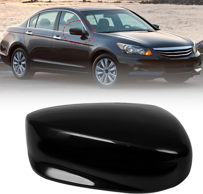 AMSPRAC Passenger Right Side Mirror Cap fit for 2008-2013 Honda Accord,Door Side Exterior Rearview Back Sight Mirror Cover Shell Replacement,Clip-on Slot Type.Right Side,1PCS Diverse requirement fit - Image 1