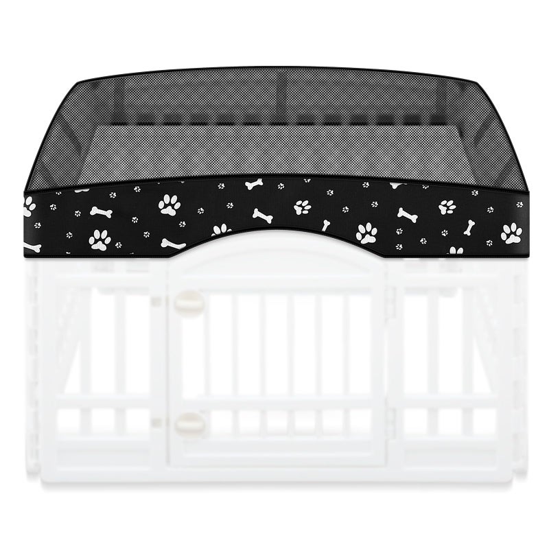SilTriangle Dog Playpen Mesh Top Lid Fits for 36 Inch 4 Panels Crate Cover Regular Square Plastic Exercise Pet Pen, Breathable Pet Playpen Shade Covers for Dog Crate Pad, Cover Only, Fence Not Included(Black) - Image 1