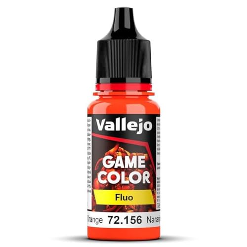 Vallejo - Game Color | Fluorescent Orange Paint | Perfect for Airbrushing and Great Adhesion to Figurines and Scale Models | 17 ml (0,58 fl.oz.) - Image 1
