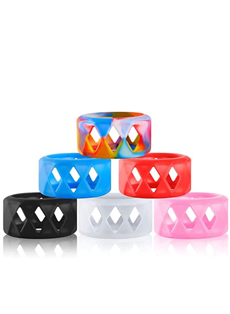 Y&D Silicone Anti Slip 6 Pieces Ring Non-Skid Band Soft Protection Sleeve 25 x 17 mm Bulb Glass Multiple Color - Image 1