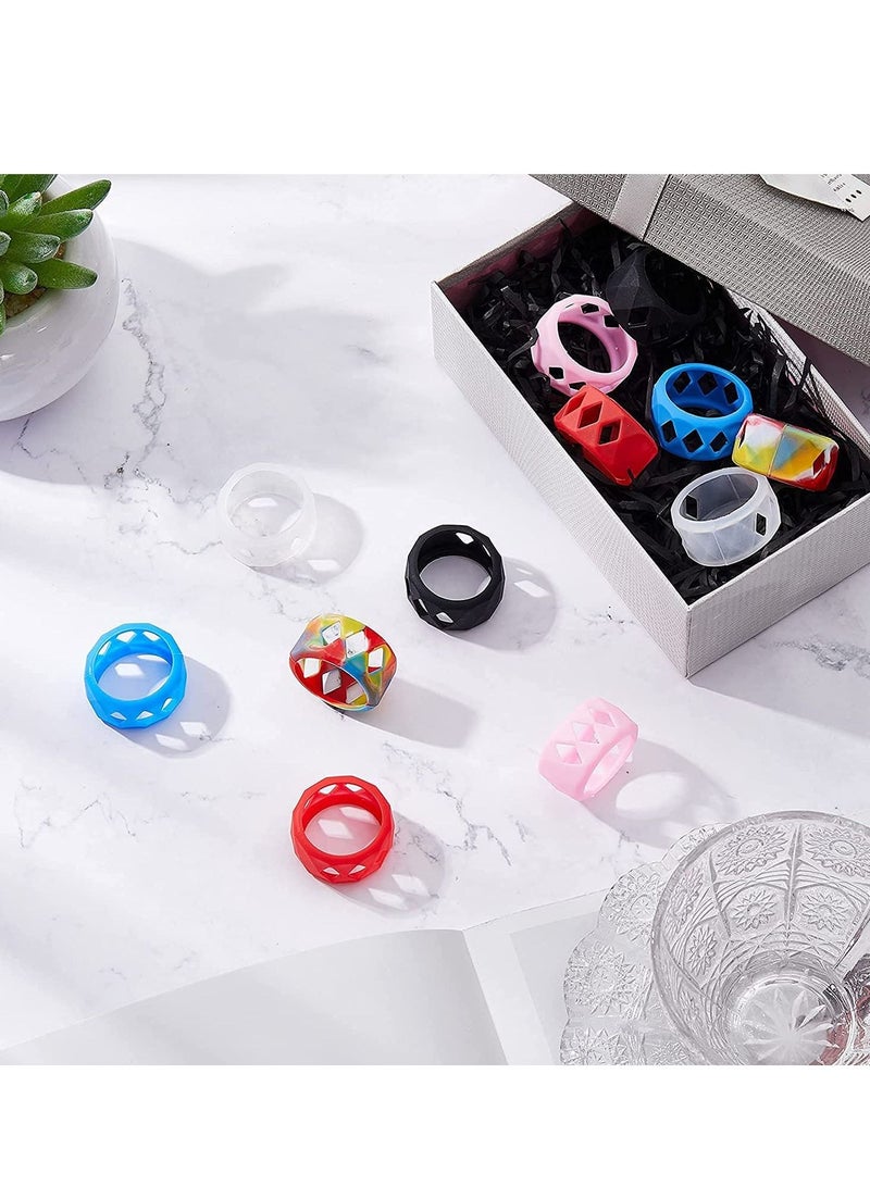 Y&D Silicone Anti Slip 6 Pieces Ring Non-Skid Band Soft Protection Sleeve 25 x 17 mm Bulb Glass Multiple Color - Image 3