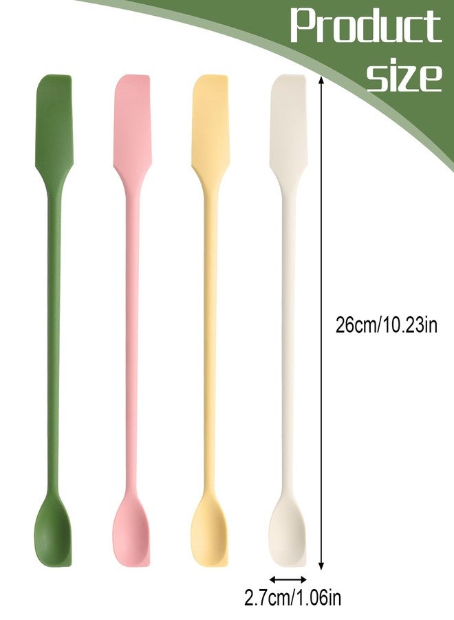 Yolev 4 Pcs Silicon Spatula Dual-End Baking Spatula, Stirring Spoon for Scooping and Mixing Thin Mini Spatulas for Kitchen Use - Image 2