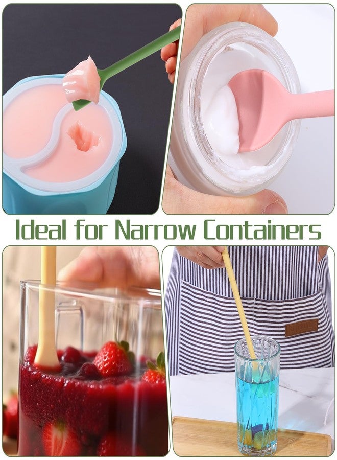 Yolev 4 Pcs Silicon Spatula Dual-End Baking Spatula, Stirring Spoon for Scooping and Mixing Thin Mini Spatulas for Kitchen Use - Image 4