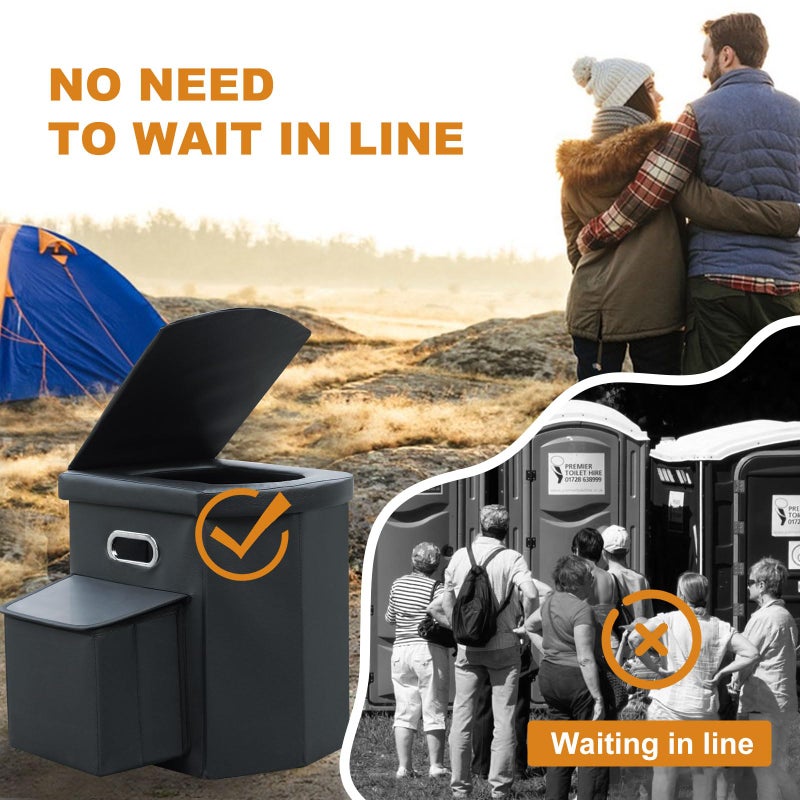 Ann Katy Upgrade XL Portable Toilet for Adults, Extra Large Portable Travel Floding Toilet, Camping Tall Toilets with Lid for Adults and Kids Compact Potty for Car,Hiking,Beach and Camping - Image 4
