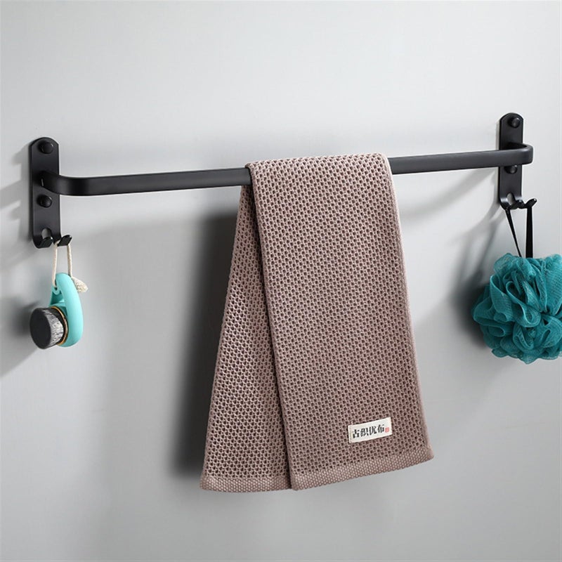 50cm Matte Black Aluminum Space Towel Rack European Style Bathroom Hotel Rack - Image 3
