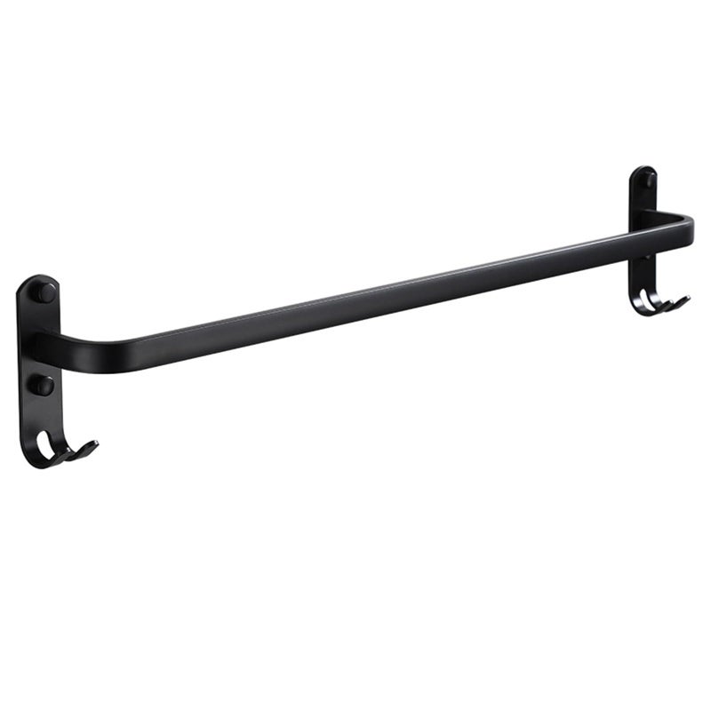 50cm Matte Black Aluminum Space Towel Rack European Style Bathroom Hotel Rack - Image 2