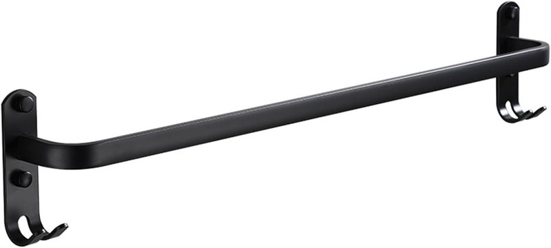 50cm Matte Black Aluminum Space Towel Rack European Style Bathroom Hotel Rack - Image 1