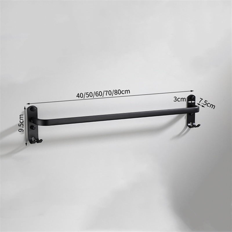 50cm Matte Black Aluminum Space Towel Rack European Style Bathroom Hotel Rack - Image 5
