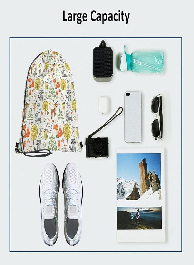 Beabes حقيبة ظهر برباط من بيبيز بتصميم حيوانات الغابة اللطيفة - 14 × 16.9 بوصة، متعددة الألوان، مقاومة للماء، مصنوعة من البوليستر، قابلة للتعديل، متعددة الوظائف للرجال والنساء - Image 3