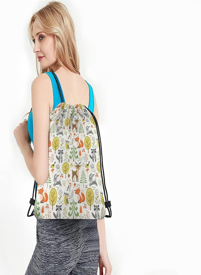 Beabes حقيبة ظهر برباط من بيبيز بتصميم حيوانات الغابة اللطيفة - 14 × 16.9 بوصة، متعددة الألوان، مقاومة للماء، مصنوعة من البوليستر، قابلة للتعديل، متعددة الوظائف للرجال والنساء - Image 4