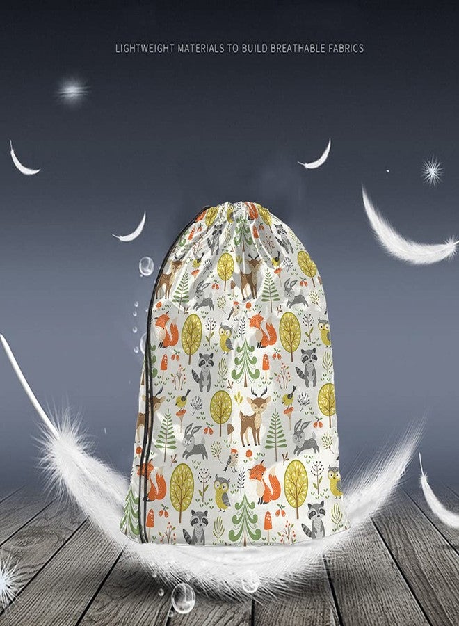 Beabes حقيبة ظهر برباط من بيبيز بتصميم حيوانات الغابة اللطيفة - 14 × 16.9 بوصة، متعددة الألوان، مقاومة للماء، مصنوعة من البوليستر، قابلة للتعديل، متعددة الوظائف للرجال والنساء - Image 2