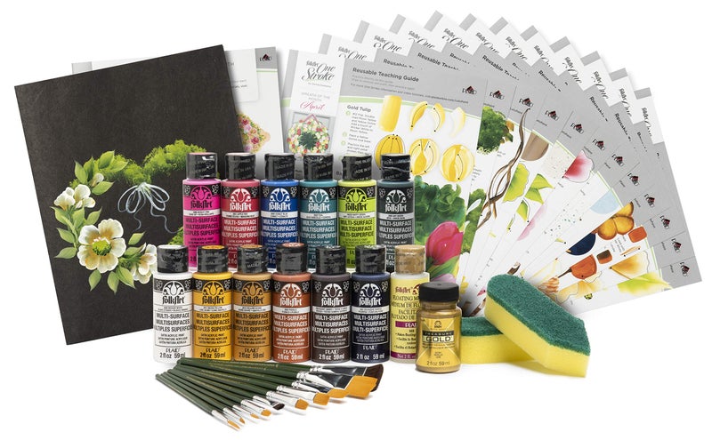 PLAID FolkArt One Stroke Wreath of the Month Paint Kit - Image 1