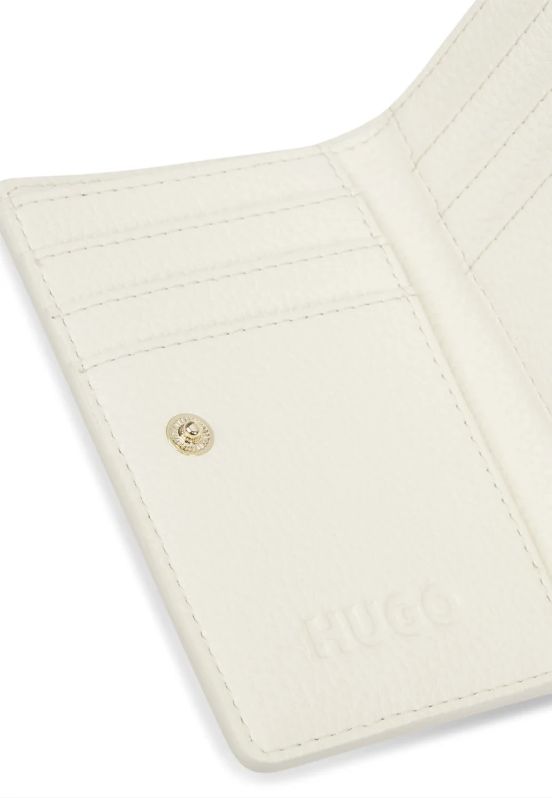 HUGO Natural Grained faux-leather wallet with logo lettering for Women | Best Price UAE