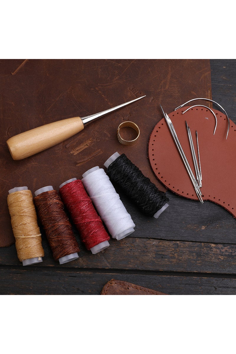 erorex IMZAY Leather Sewing Set With 5 Pcs Waxed Thread Stainless Steel Leather Sewing Needles DIY Leath... - Image 3