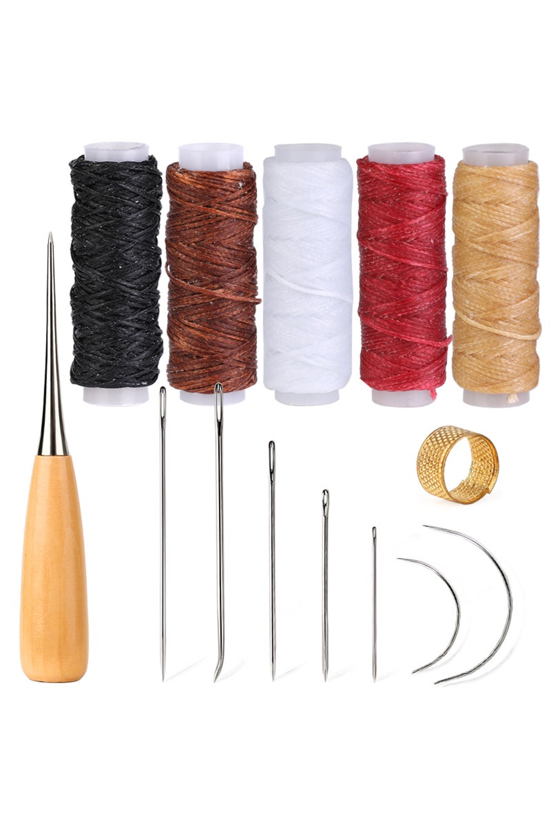 erorex IMZAY Leather Sewing Set With 5 Pcs Waxed Thread Stainless Steel Leather Sewing Needles DIY Leath... - Image 1