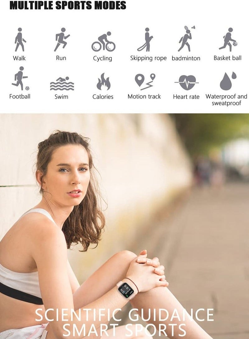 7 in 1 Watch Series 9 Smart Watch for Women and Golden Mechanical Watch with Silicon Band and 1 Golden Bracelet and 1 Pendant and 1 pair of Stud Earrings and ring (Silver)  - Image 3