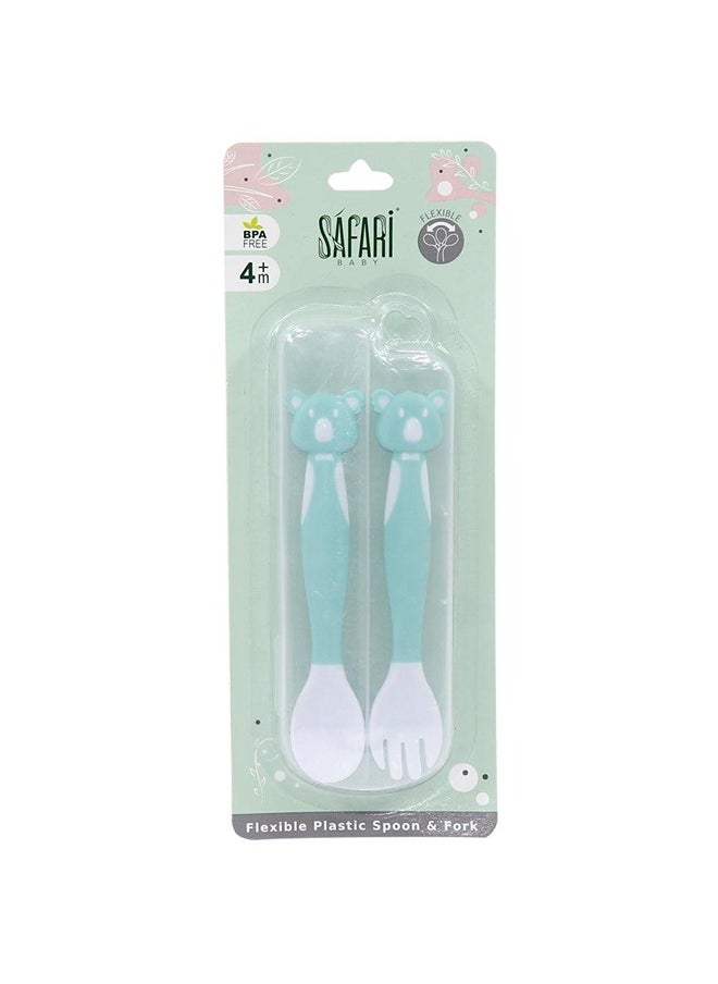 safari baby - Baby Flexible Spoon & Fork Set - Image 1