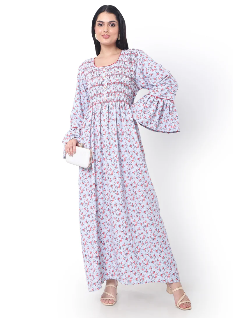 هانا آند سارا جلابية كفتان نسائية مطبوعة بتصميم أنيق من الفيسكوز