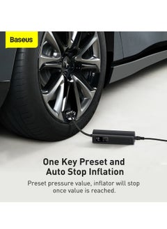 بيسوس منفاخ هواء صغير، ضاغط هواء، مضخة إطارات محمولة يدوية للسيارات مع ضوء LED وكابل 3M، مضخة هواء كهربائية عالية الضغط للسيارات، الدراجات، الدراجات النارية، سيارات الدفع الرباعي، المركبات الترفيهية، الكرات الرياضية والمزيد – مدمجة، تضخيم سريع، سهلة الاستخدام، ملحقات للطرق الوعرة لحالات الطوارئ وصيانة الإطارات  - Image 5