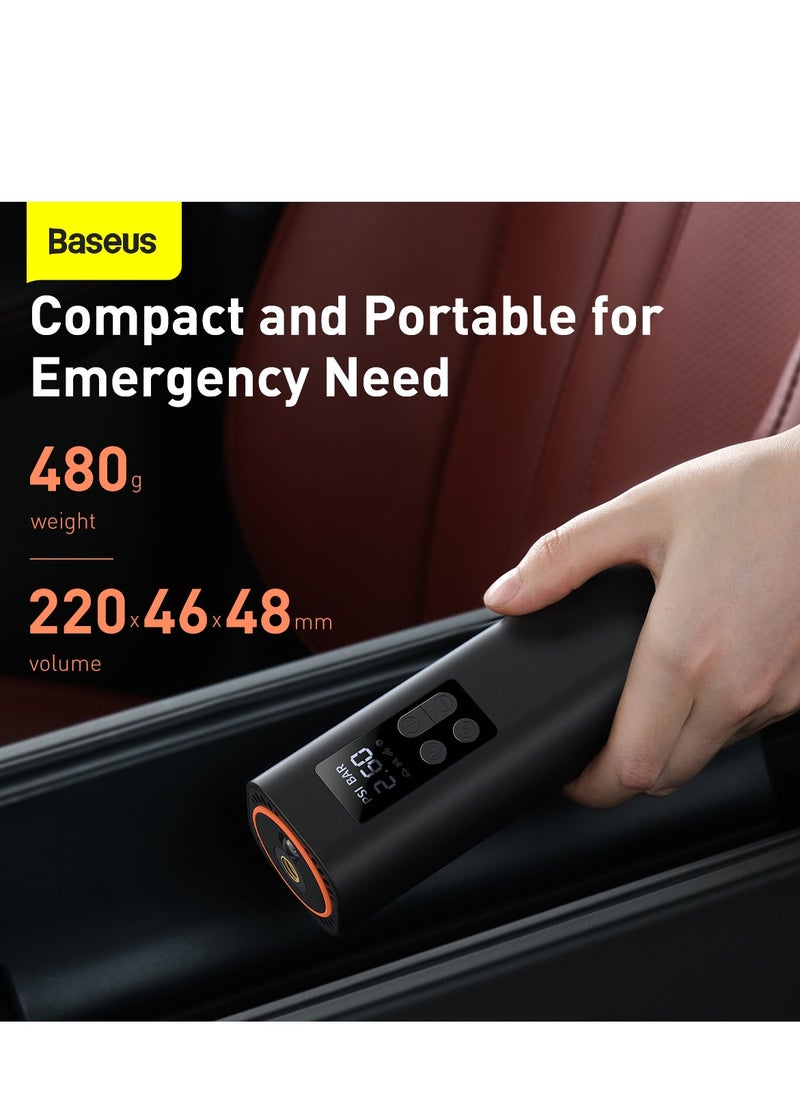 Baseus - Mini Air Inflator, Air Compressor, Portable Handheld Tire Pump for Cars with LED Light and 3M Cable, High Pressure Electric Air Pump for Cars, Bikes, Motorcycles, SUVs, RVs, Sports Balls and More - Compact, Fast Inflation, Easy to Use, Off-Road Accessories for Emergency and Tire Maintenance - Image 1