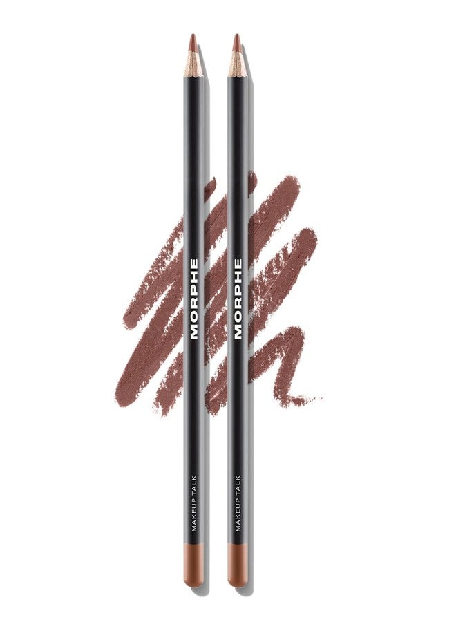 Morphe Color Pencil Bundle - Cream Lip Liner Pencil with a Zero-Tugging Formula - Effortlessly Lines, Defines & Shapes Lips - Makeup Talk (2 Count) - Image 1