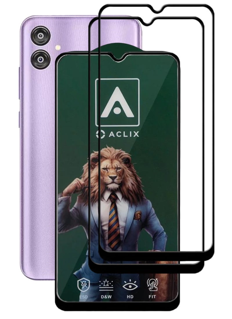 ACLIX 2 Pieces Antistatic ESD Dustproof Premium Quality High Definition Tempered Glass Screen Protector Designed For Samsung Galaxy F04 - Image 1