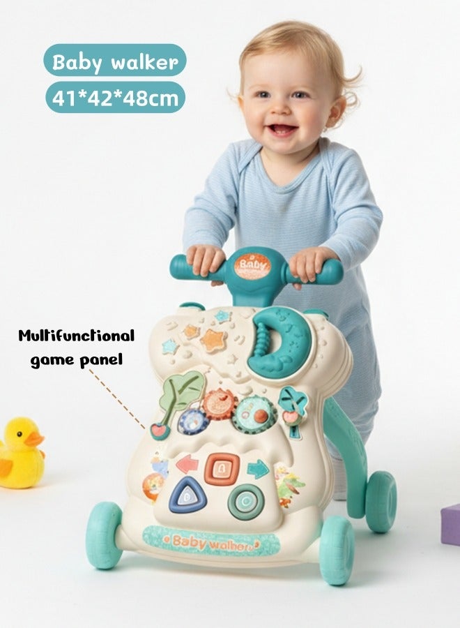 WangPangZi Baby Learning Walker,Baby Push Walker,Stand Baby Walker, Baby Learning Walker with Wheels,Adjustable Speed, Removable Musical Play Panel, Early Education Activity Center – Ideal Gift for Toddlers,10-18 Months Baby Boys Girls(Green) - Image 2