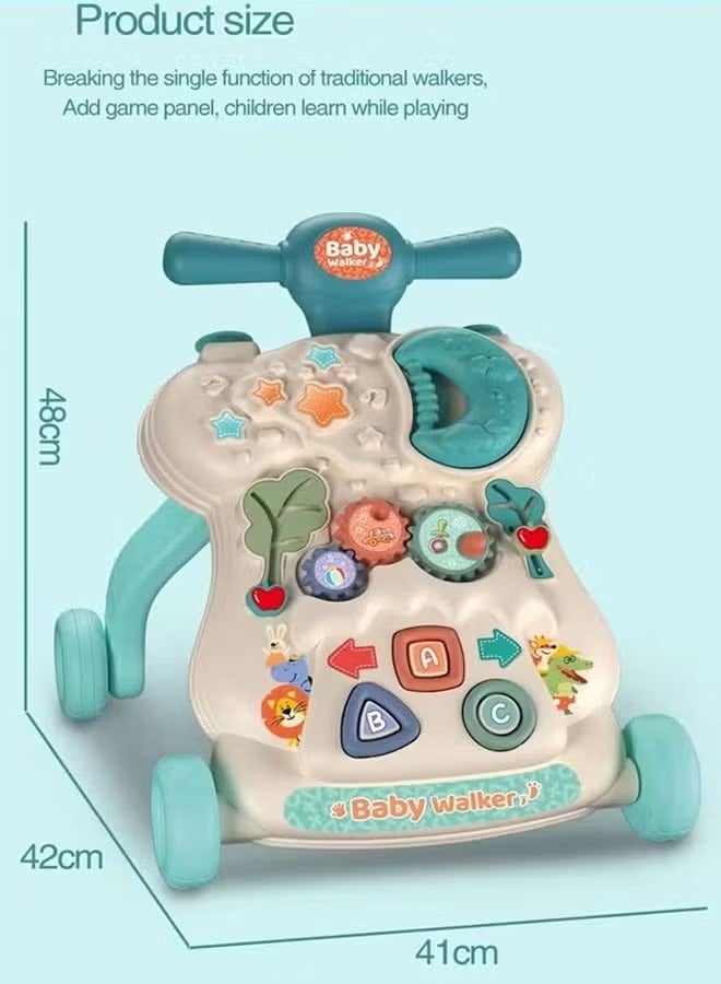 WangPangZi Baby Learning Walker,Baby Push Walker,Stand Baby Walker, Baby Learning Walker with Wheels,Adjustable Speed, Removable Musical Play Panel, Early Education Activity Center – Ideal Gift for Toddlers,10-18 Months Baby Boys Girls(Green) - Image 3