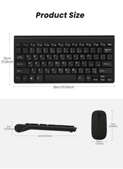 Necomi Arabic/English Wireless Keyboard and Mouse Combo, 2.4G USB Quiet Cordless Mouse Keyboard Set Ergonomic Full Size  - Image 5