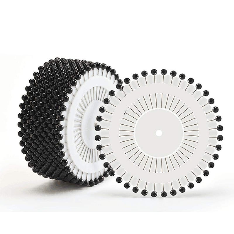 SYHL SYHL Round Pearl Head Sewing Pins Straight Pins Head pins15 inch  480 Pcs Black