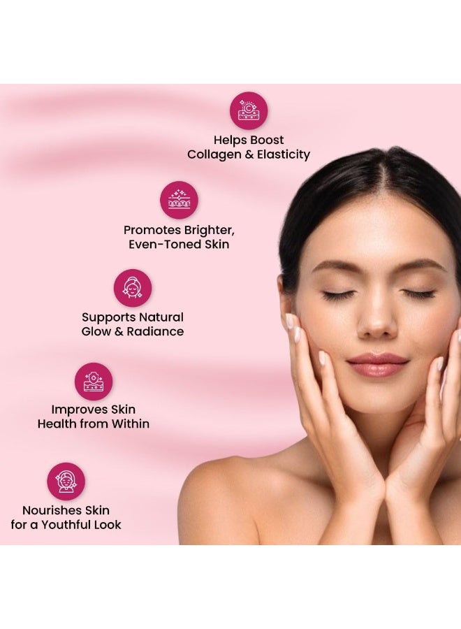 ZEROHARM Skin Radiance Supplement | L-Glutathione, Acerola Cherry Extract (Vitamin C), Biotin & E for Skin Whitening | Skin Glow, Reduce Dark Spots, Brighten & Hydrate Skin | Men & Women | 60 Tablets - Image 3