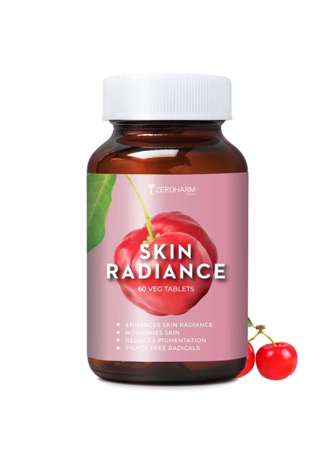 ZEROHARM Skin Radiance Supplement | L-Glutathione, Acerola Cherry Extract (Vitamin C), Biotin & E for Skin Whitening | Skin Glow, Reduce Dark Spots, Brighten & Hydrate Skin | Men & Women | 60 Tablets - Image 1