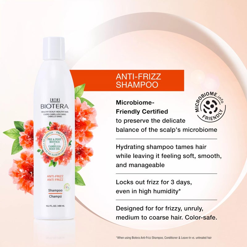 Biotera Anti Frizz Smoothing Shampoo | Frizzy or Unruly Hair | Microbiome Friendly | Vegan & Animal Test Free | Paraben Free | Color-Safe | 32 Fl Oz - Image 2