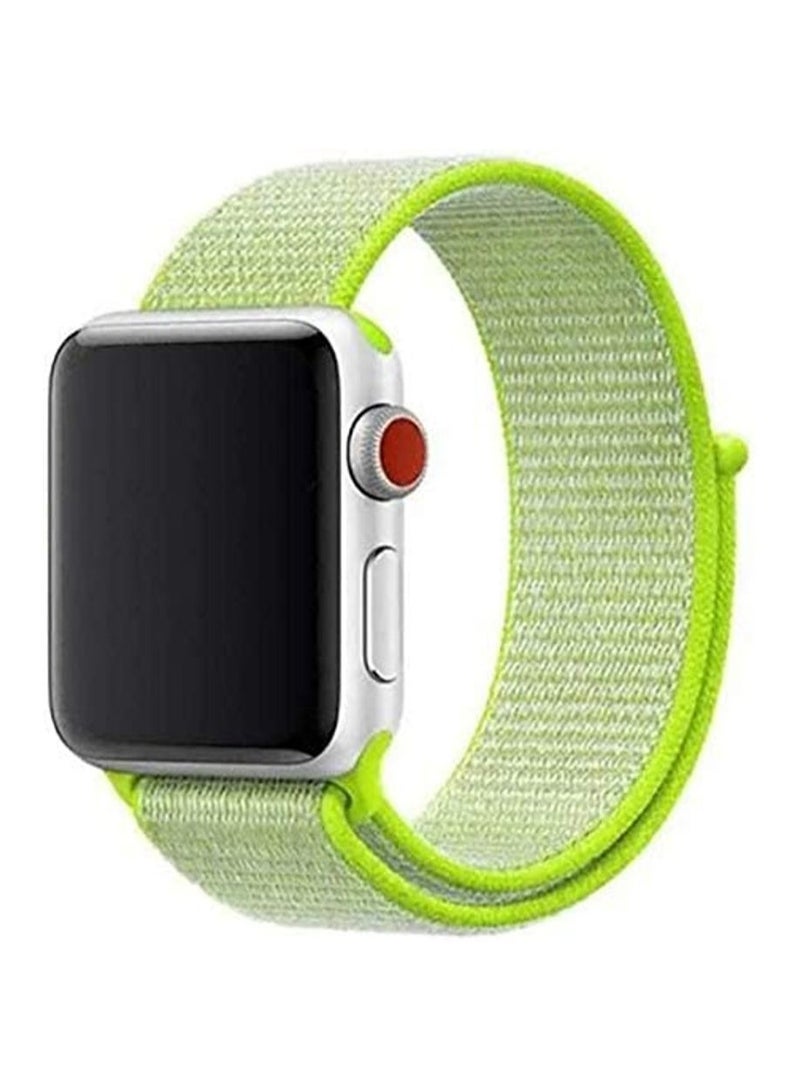 VITION Nylon Sport Band for Apple Watch 42mm 44mm 45mm Soft Replacement Strap for iWatch Series 7/ 6/ SE/ 5/4/3/2/1 (Lime Green) - Image 1