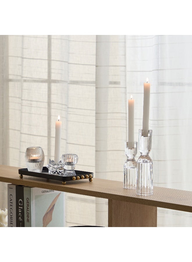 Home Box حامل الشموع الزجاجي الثقيل تمارا - شفاف - Image 4