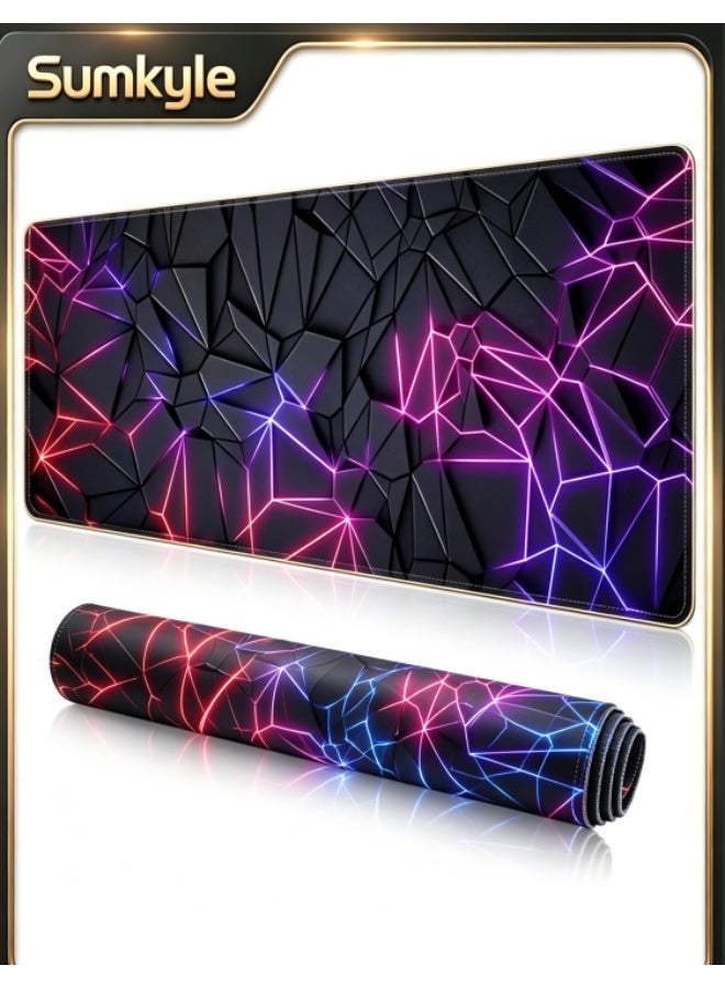 سومكايل 800*300*3mm لوحة الفأرة الكبيرة الألعاب الموسعة غير المنزلقة المطاطية قاعدة مكتب لوحة المفاتيح لوحة الفأرة (800*300* 3 ملم) أسود - Image 1