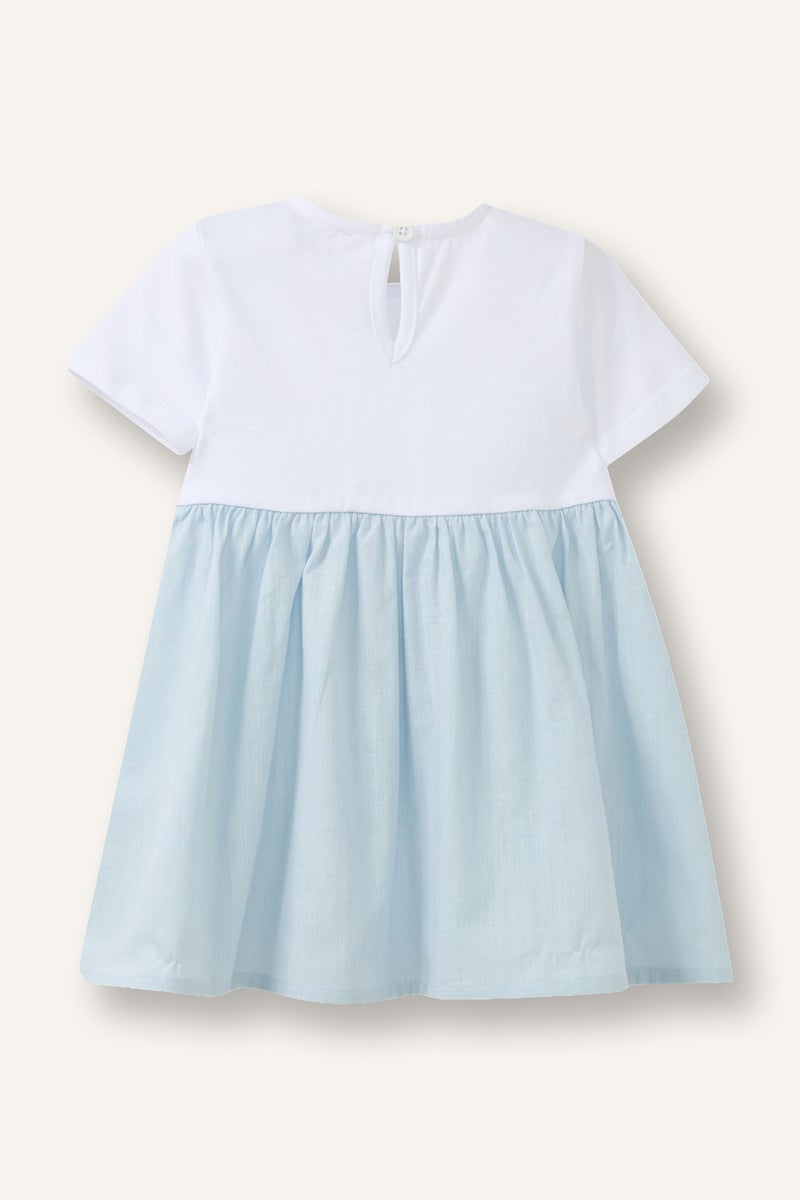 DeFacto White BabyGirl Baby Girl Patterned Dress Casual - Image 3