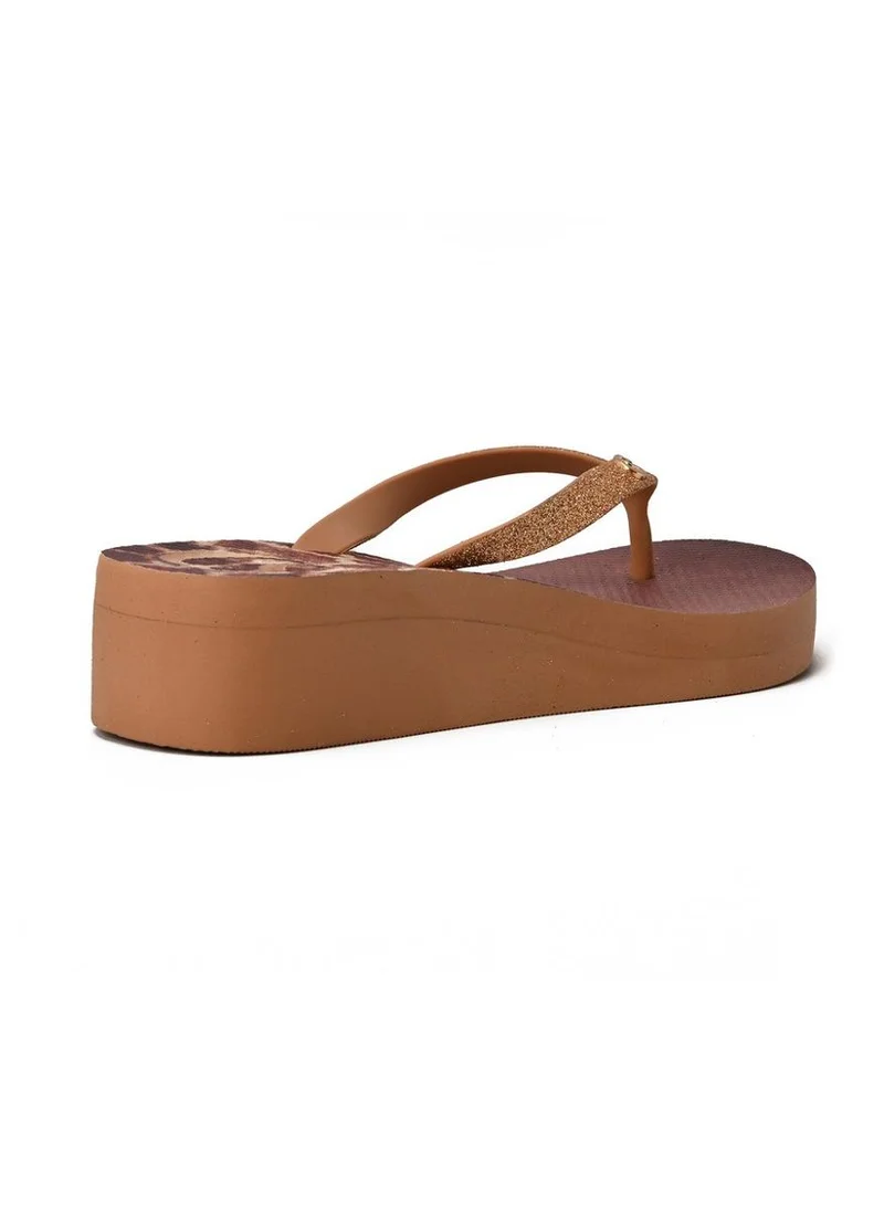 Carmen Steffens  Tan Printed Anabela Flip-Flop for Women | Best Price UAE