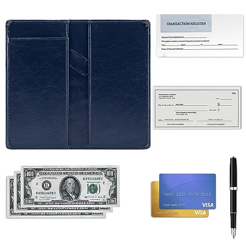 Aurya Leather Checkbook Covers for Personal Checkbook, Checkbook Holder with Free Vinyl Divider, Checkbook Cover for Duplicate Checks for Men and Women - Image 5