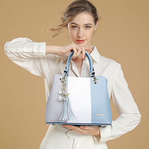 Pomelo Best Purses and Handbags for Women with Multiple Pockets, Leather Top Handle Satchel Fashion Tote Shoulder Bags for Ladies, Pretty Color Combination - Image 4