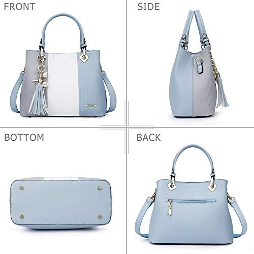 Pomelo Best Purses and Handbags for Women with Multiple Pockets, Leather Top Handle Satchel Fashion Tote Shoulder Bags for Ladies, Pretty Color Combination - Image 3