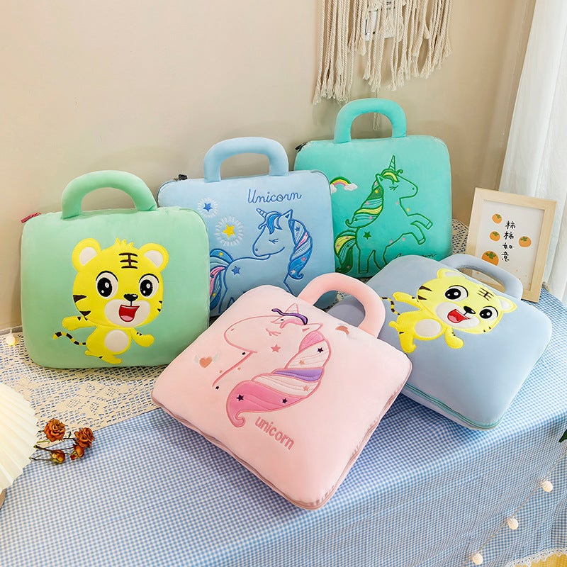 Cute Cartoon Pillow Office Lunch Break Folding Air-Conditioning Quilt Pillow Quilt Dual-Use Two-In-One Car Cushion - Image 4
