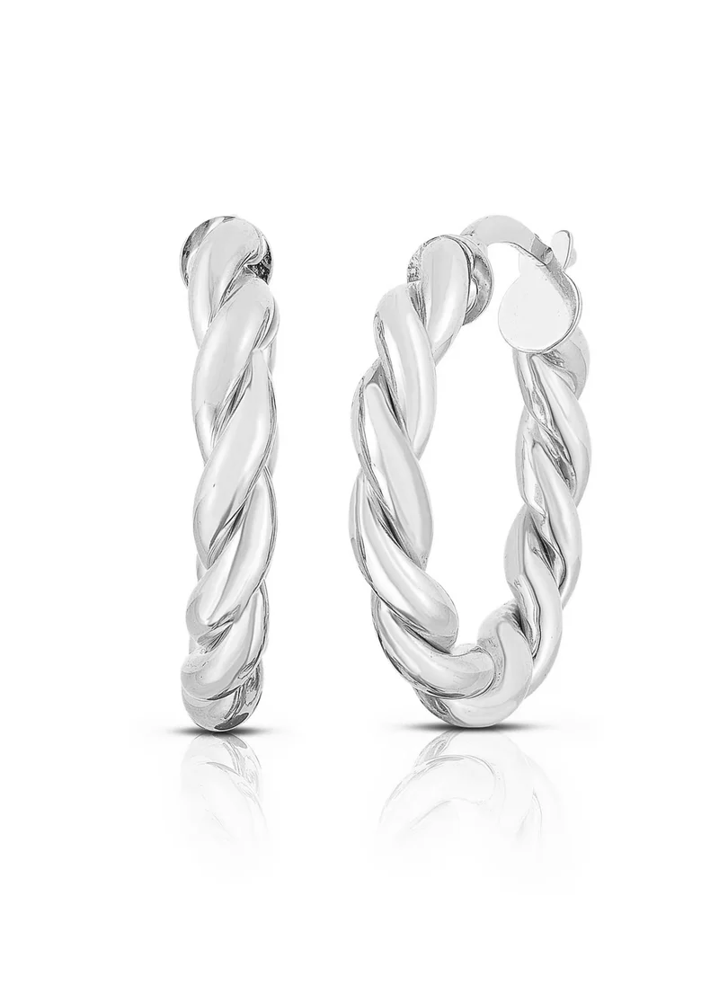 ليو جو Liu Jo Noir Silver Hoops - LJ2407
