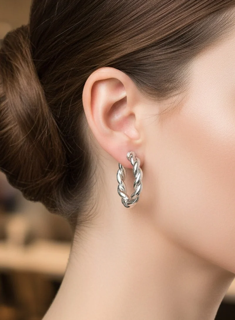 Liu Jo  Liu Jo Noir Silver Hoops - LJ2407 for Women | Best Price UAE