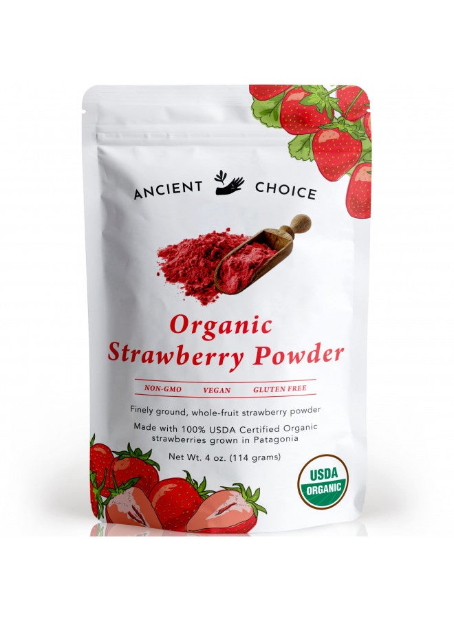 Ancient Choice Ancient Choice - Strawberry Powder (4 ounces) | USDA Organic | Freeze Dried | Non-GMO | Milk | Baking | Hiking | Vegan Superfood | Vegetarian | Smoothie | Fiber | Prebiotic | Prepping | Keto | Paleo  - Image 1