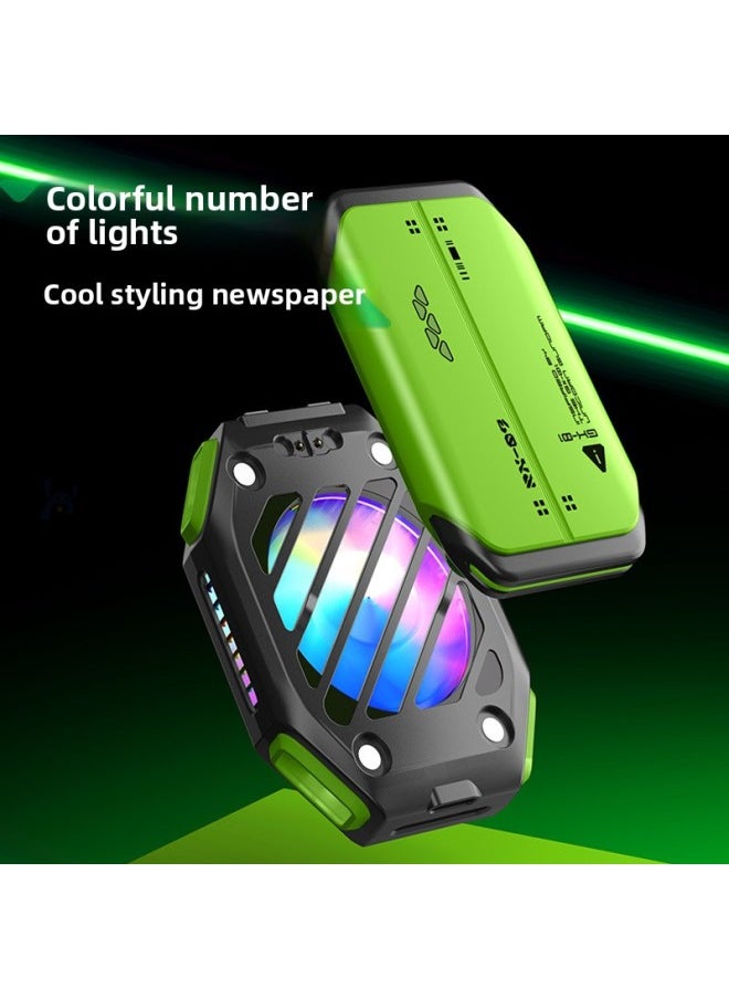 Generic Magnetic Suction Mobile Phone Radiator Water Cooling Fan Game Live Dedicated Ultra-quiet Semiconductor Cooling Artifact Wholesale-Color:X111 Magnetic Radiator-[charging Green] + Charging Compartment + 2 Batteries  - Image 4